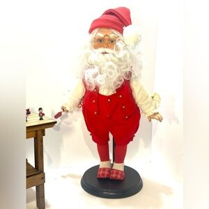 Vintage 1988 Danbury Mint Santa Porcelain Doll with Workshop
